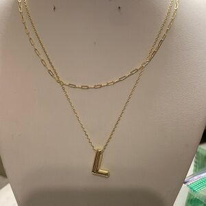 14k flash Gold plated Initial Necklace